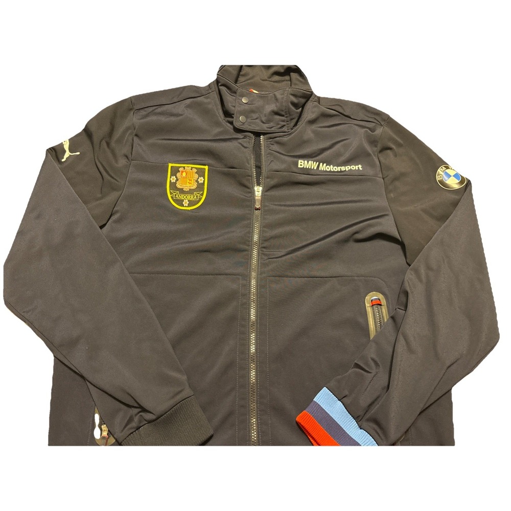 PUMA BMW Motorsport Men L Blue Wash Andorra Graphic Patch Awesome Details